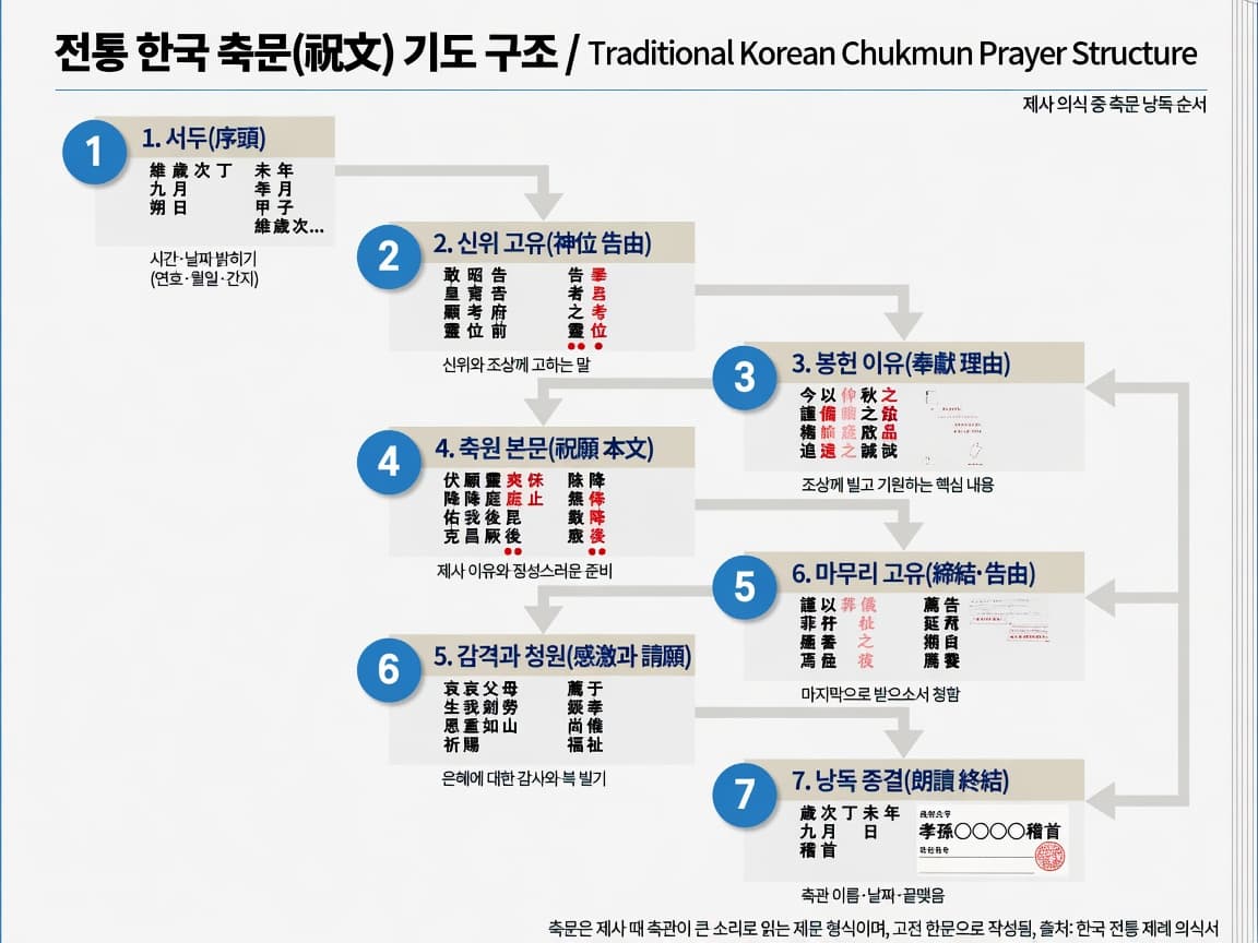 축문 쓰는 법: 2. 일곱 덩어리