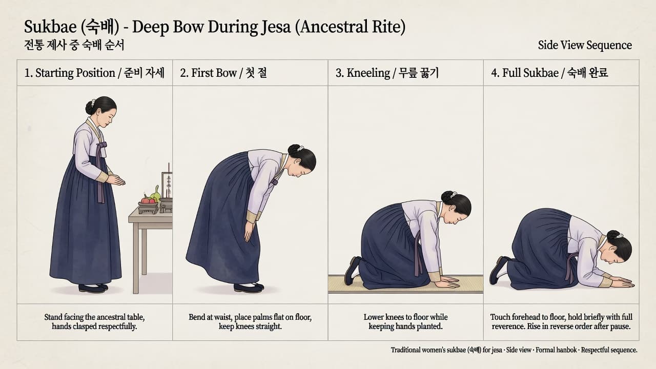 제사 순서 & 예절: 여자 큰절